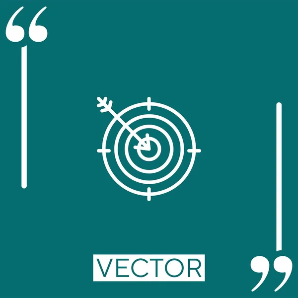 Target Vector Icon Icono Lineal Línea Carrera Editable — Vector de stock