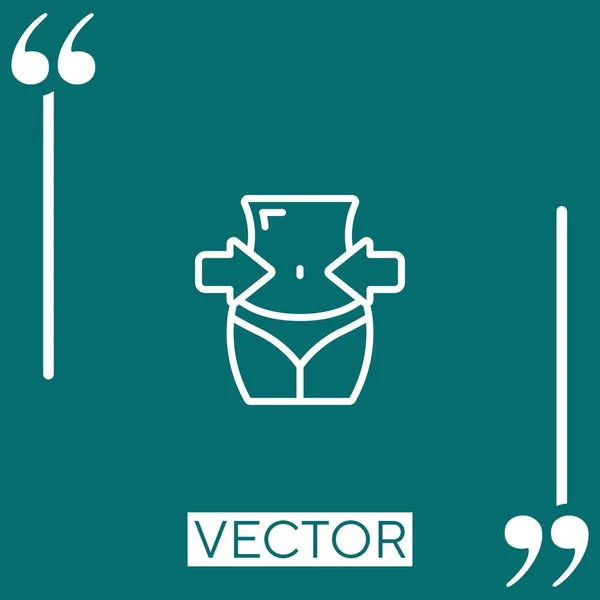 Icono Del Vector Cintura Icono Lineal Línea Carrera Editable — Vector de stock