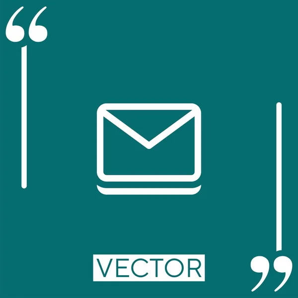 Envelope Vector Icon Icona Lineare Linea Corsa Modificabile — Vettoriale Stock