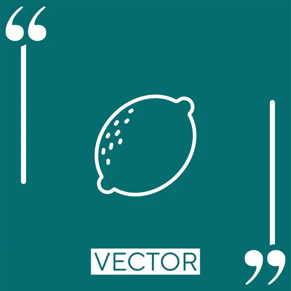 Icône Vectorielle Citron Mûr Icône Linéaire Ligne Course Modifiable — Image vectorielle