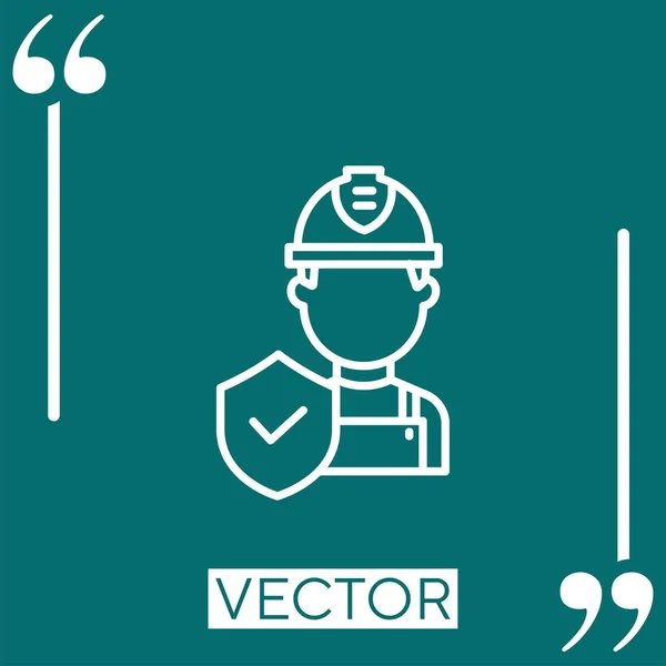 Arbeiter Vektor Symbol Lineares Symbol Editierbare Strichlinie — Stockvektor