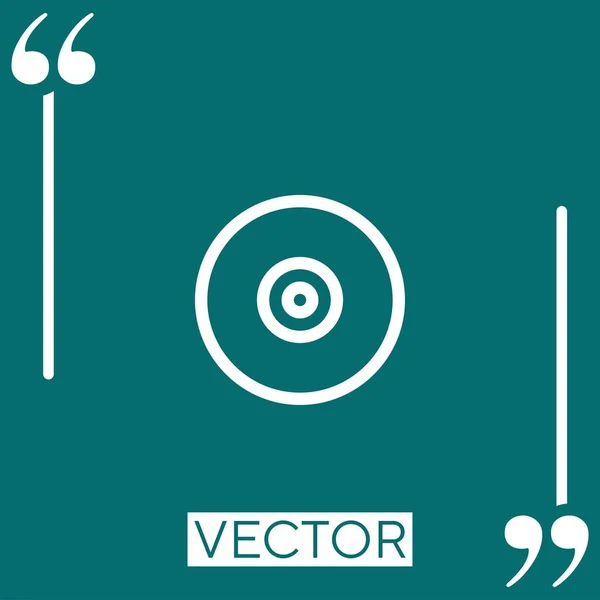 Icono Vector Disco Compacto Icono Lineal Línea Carrera Editable — Vector de stock