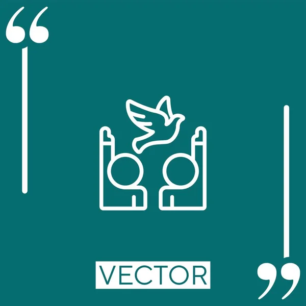 Ornithologie Vektorsymbol Lineares Symbol Editierbare Strichlinie — Stockvektor