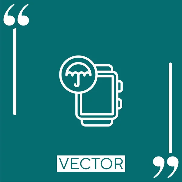 Ícone Vetor Smartwatch Ícone Linear Linha Curso Editável — Vetor de Stock