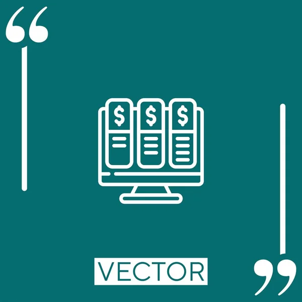 Desktop Vektorsymbol Lineares Symbol Editierbare Strichlinie — Stockvektor