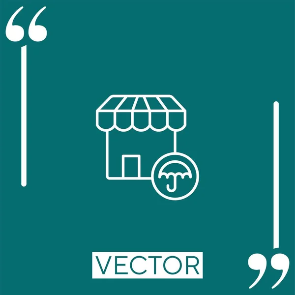 Ícone Vetor Seguro Ícone Linear Linha Curso Editável — Vetor de Stock