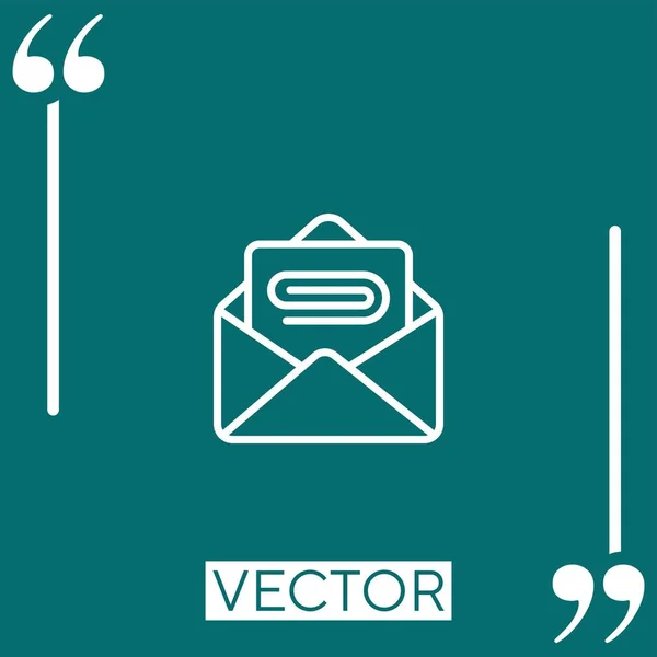 Mail Vektor Symbol Lineares Symbol Editierbare Strichlinie — Stockvektor