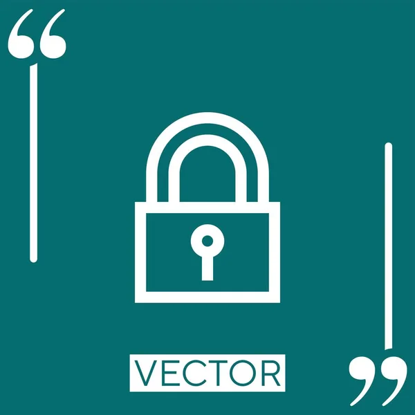 Vorhängeschloss Vektor Symbol Lineares Symbol Editierbare Strichlinie — Stockvektor