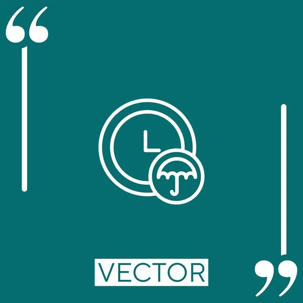 Ícone Vetor Tempo Ícone Linear Linha Curso Editável —  Vetores de Stock