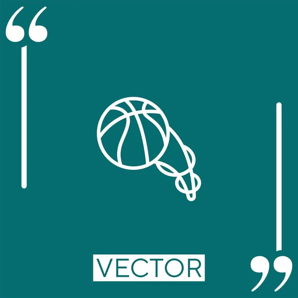 Ikona Vektoru Basketbalu Lineární Ikona Upravitelná Čára Tahu — Stockový vektor