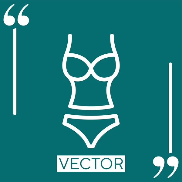 Traje Baño Icono Vector Icono Lineal Línea Carrera Editable — Archivo Imágenes Vectoriales