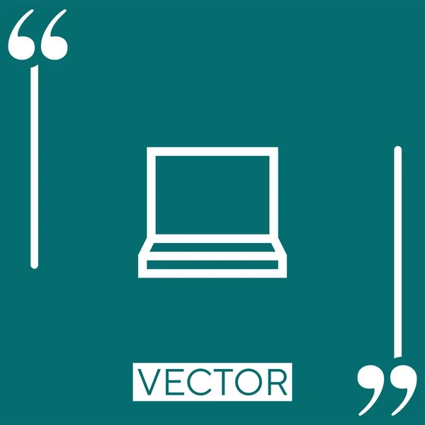 Ícone Vetor Laptop Ícone Linear Linha Curso Editável — Vetor de Stock