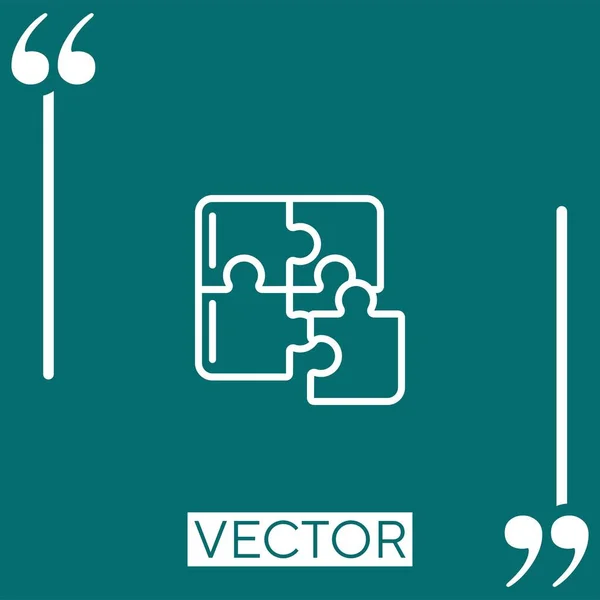 Puslespil Vektor Ikon Lineær Ikon Redigerbar Slaglinje – Stock-vektor