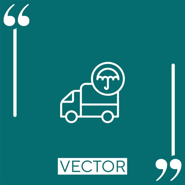 Icono Del Vector Transporte Icono Lineal Línea Carrera Editable — Vector de stock