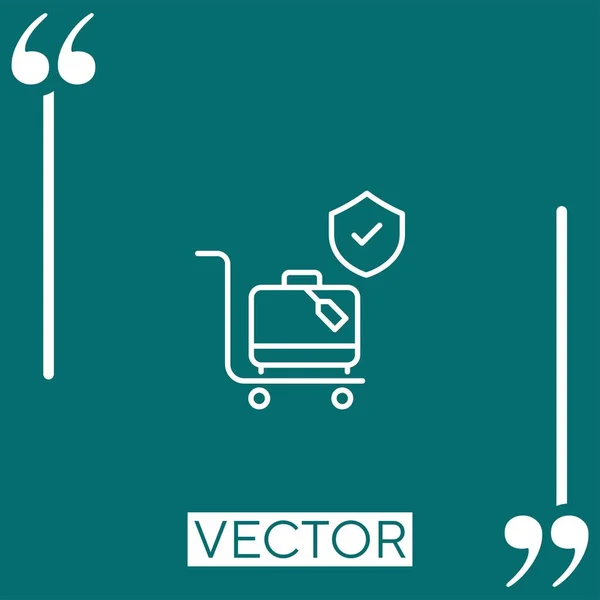 Icono Vector Seguro Viaje Icono Lineal Línea Carrera Editable — Vector de stock