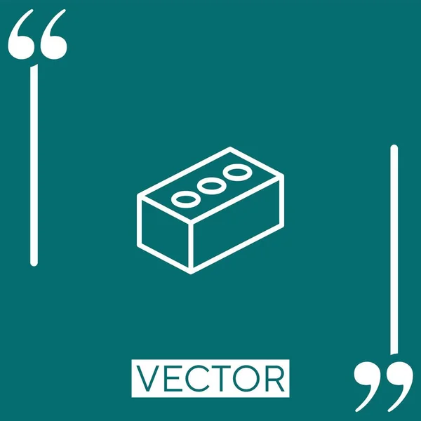 Ícone Vetor Tijolo Ícone Linear Linha Curso Editável —  Vetores de Stock