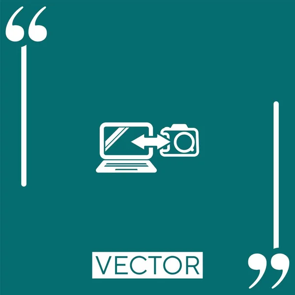 Icono Vector Cámara Icono Lineal Línea Carrera Editable — Vector de stock