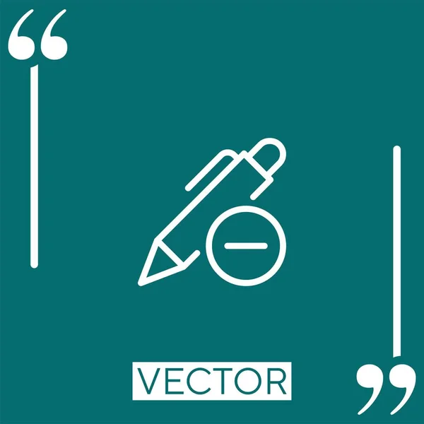 Remove Vector Icon Icono Lineal Línea Carrera Editable — Archivo Imágenes Vectoriales