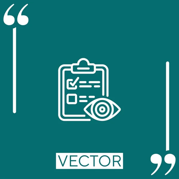 Checkliste Vektorsymbol Lineares Symbol Editierbare Strichlinie — Stockvektor