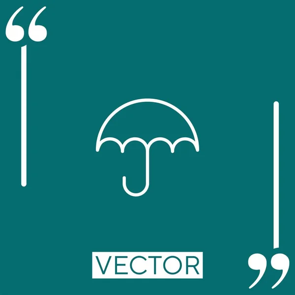 Ícone Vetor Guarda Chuva Ícone Linear Linha Curso Editável — Vetor de Stock