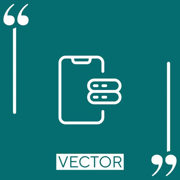 Server Vektor Symbol Lineares Symbol Editierbare Strichlinie — Stockvektor