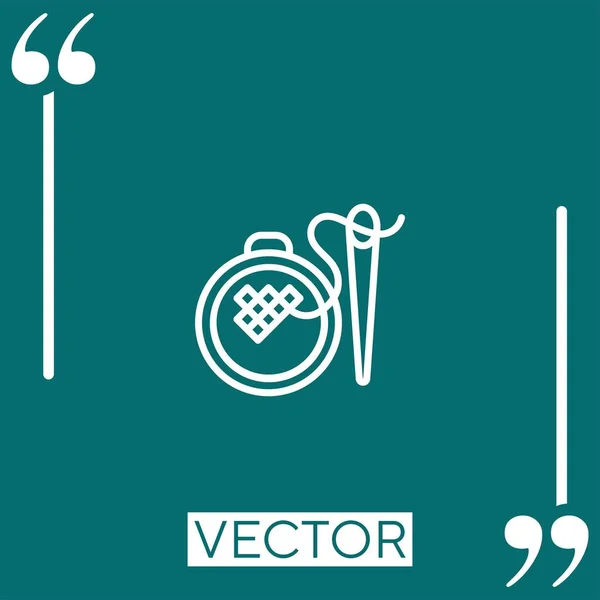 Ícone Vetor Costura Ícone Linear Linha Curso Editável — Vetor de Stock