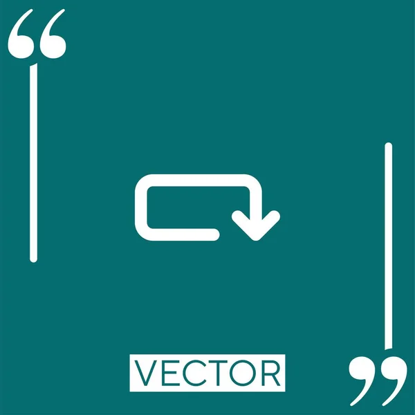 Ícone Vetor Retorno Ícone Linear Linha Curso Editável — Vetor de Stock