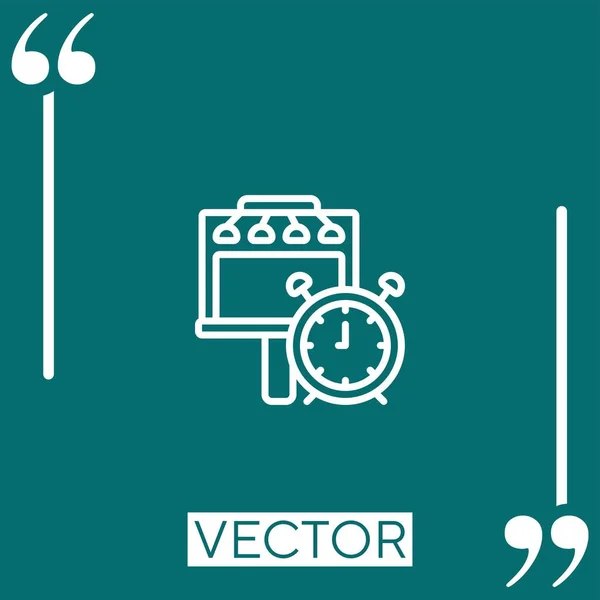 Icono Del Vector Cartelera Icono Lineal Línea Carrera Editable — Vector de stock