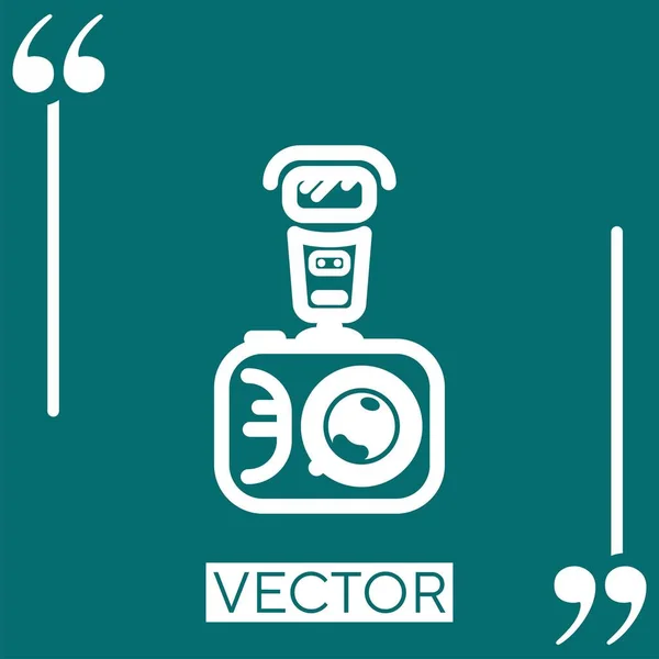 Ícone Vetor Foto Ícone Linear Linha Curso Editável — Vetor de Stock