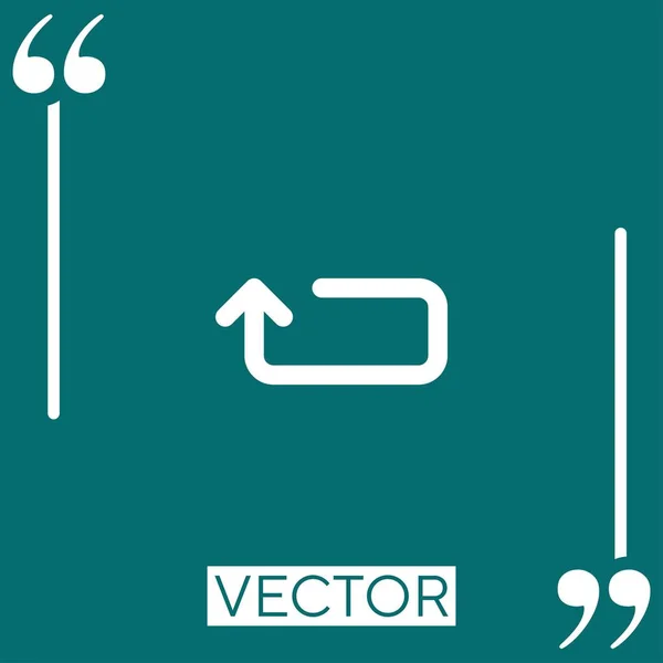 Volver Icono Vector Icono Lineal Línea Carrera Editable — Vector de stock