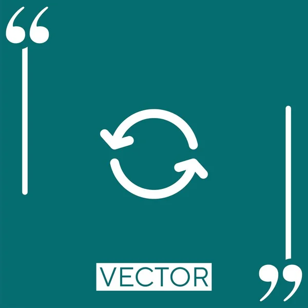 Otočení Ikony Vektoru Lineární Ikona Upravitelná Čára Tahu — Stockový vektor