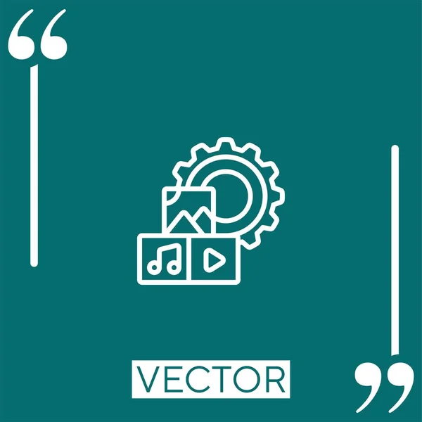 Gear Vector Icon Linear Icon Editable Stroke Line — Stock Vector