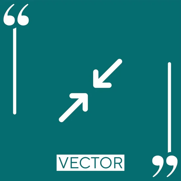 Shrink Vector Icon Linear Icon Editable Stroke Line — Stock Vector