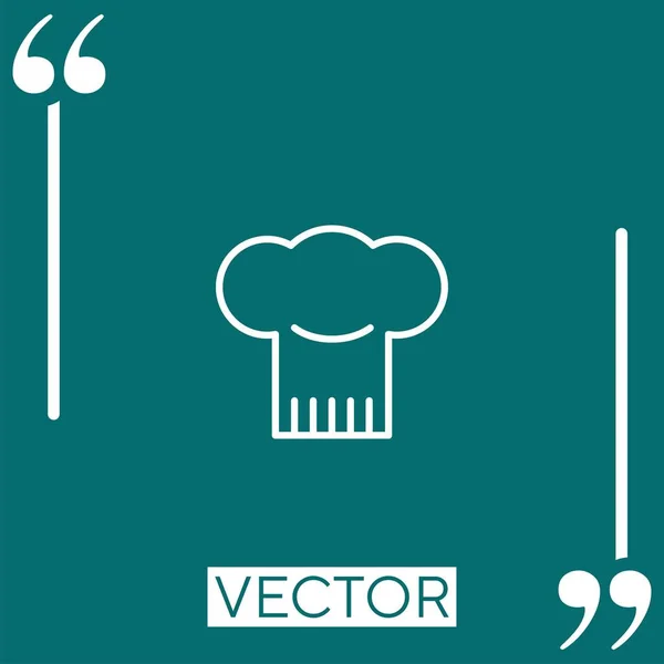 Chef Toque Vector Icono Icono Lineal Línea Carrera Editable — Archivo Imágenes Vectoriales