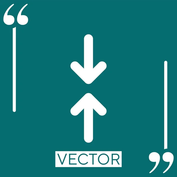 Ícone Vetor Encolher Ícone Linear Linha Curso Editável — Vetor de Stock