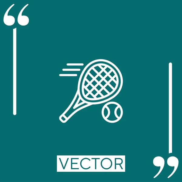 Tennis Vektor Symbol Lineares Symbol Editierbare Strichlinie — Stockvektor