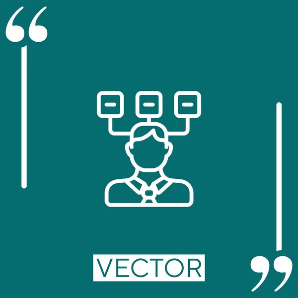 Icono Vector Gestión Icono Lineal Línea Carrera Editable — Archivo Imágenes Vectoriales