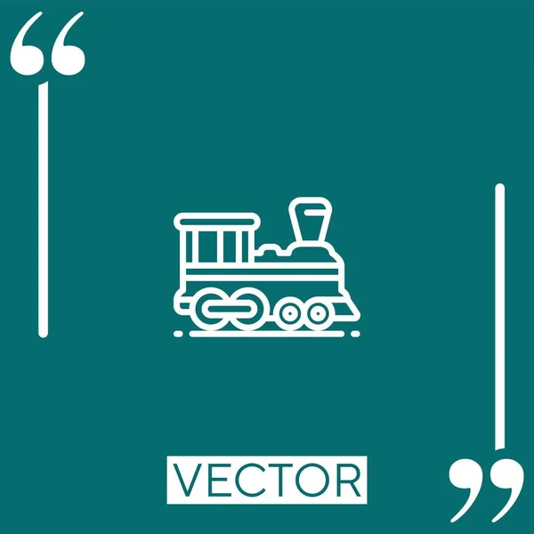 Tren Vector Icono Icono Lineal Línea Carrera Editable — Vector de stock