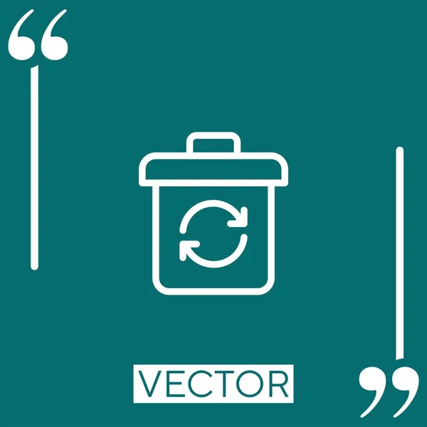 Ícone Vetor Reciclagem Ícone Linear Linha Curso Editável — Vetor de Stock