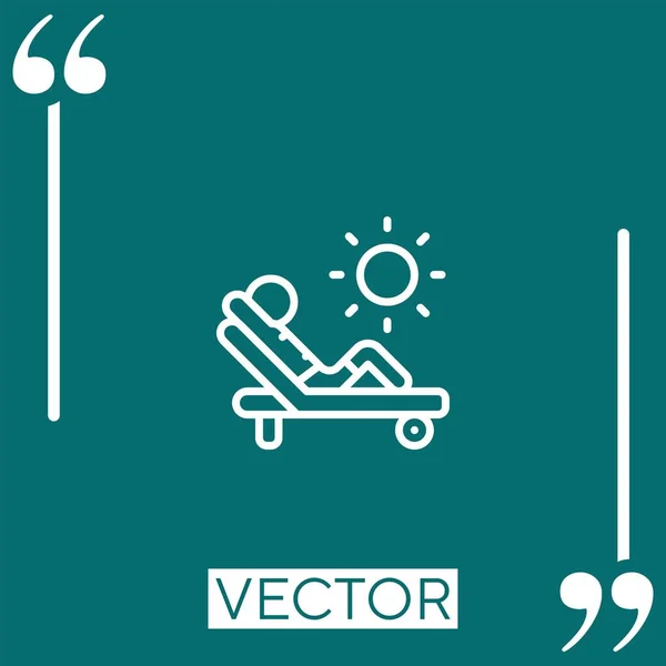 Sunbathing Vector Icon Linear Icon Editable Stroke Line — Stock Vector