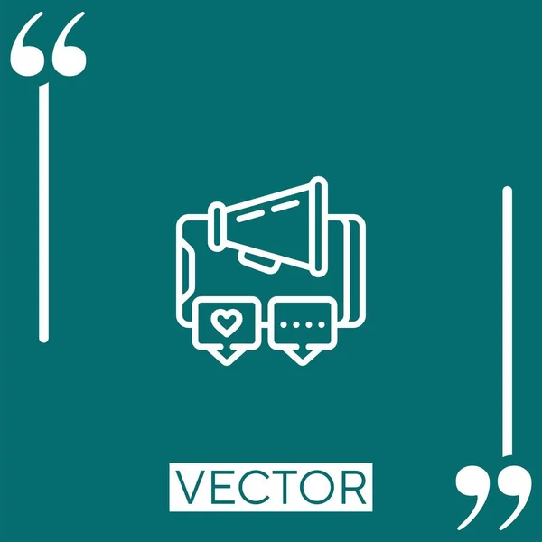Mobiles Vektorsymbol Lineares Symbol Editierbare Strichlinie — Stockvektor