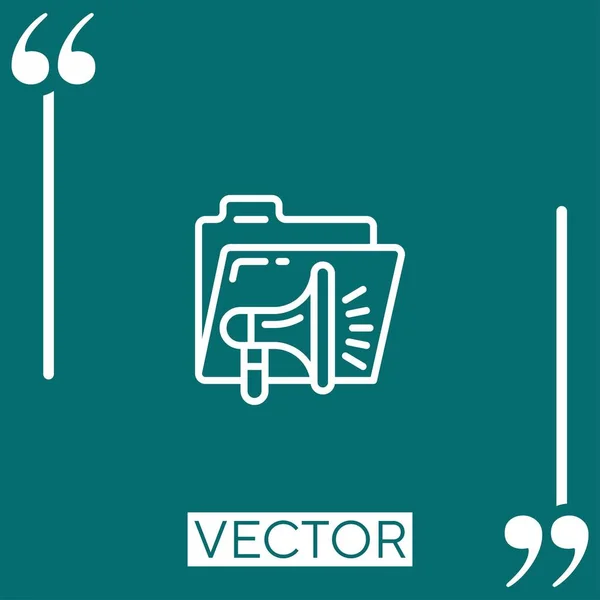 Icono Vector Carpeta Icono Lineal Línea Carrera Editable — Vector de stock