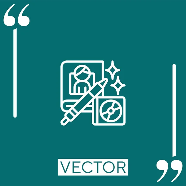 Colección Autógrafos Icono Vectorial Icono Lineal Línea Carrera Editable — Vector de stock