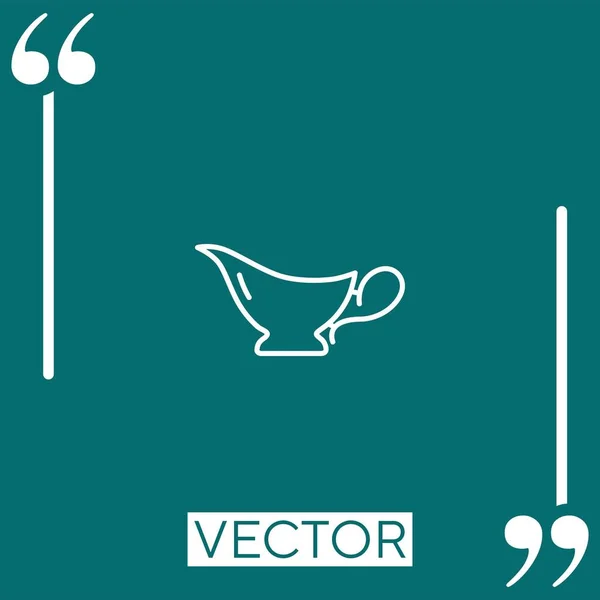 Sauce Bateau Icône Vectorielle Icône Linéaire Ligne Course Modifiable — Image vectorielle