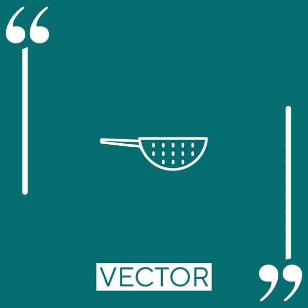 Ícone Vetorial Colander Ícone Linear Linha Curso Editável — Vetor de Stock