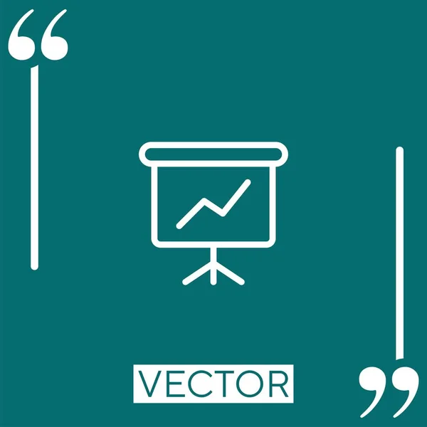 Ícone Vetorial Apresentação Ícone Linear Linha Curso Editável — Vetor de Stock