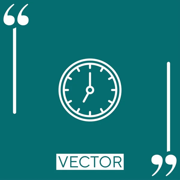 Reloj Vector Icono Icono Lineal Línea Carrera Editable — Vector de stock