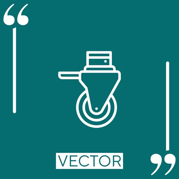 Caster Vector Icoon Lineair Icoon Aanpasbare Slaglijn — Stockvector