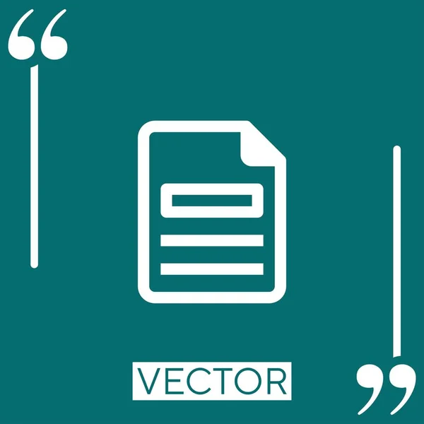 Arquivos Ícone Vetor Ícone Linear Linha Curso Editável — Vetor de Stock
