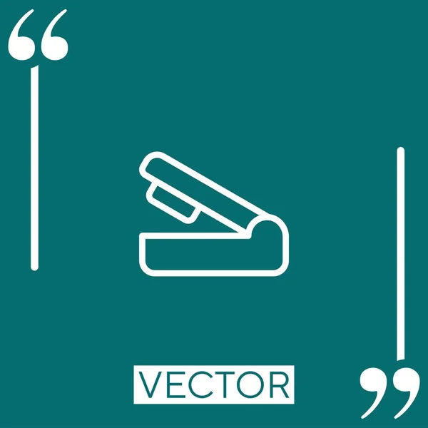 Icono Del Vector Grapadora Icono Lineal Línea Carrera Editable — Vector de stock